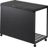 Jitsugyo 1823 Blindfold Separation Dust Wagon with Lid 45L 3 Separations Black W76 X D44 X H60cm Tower Trash Can with Handle and Casters
