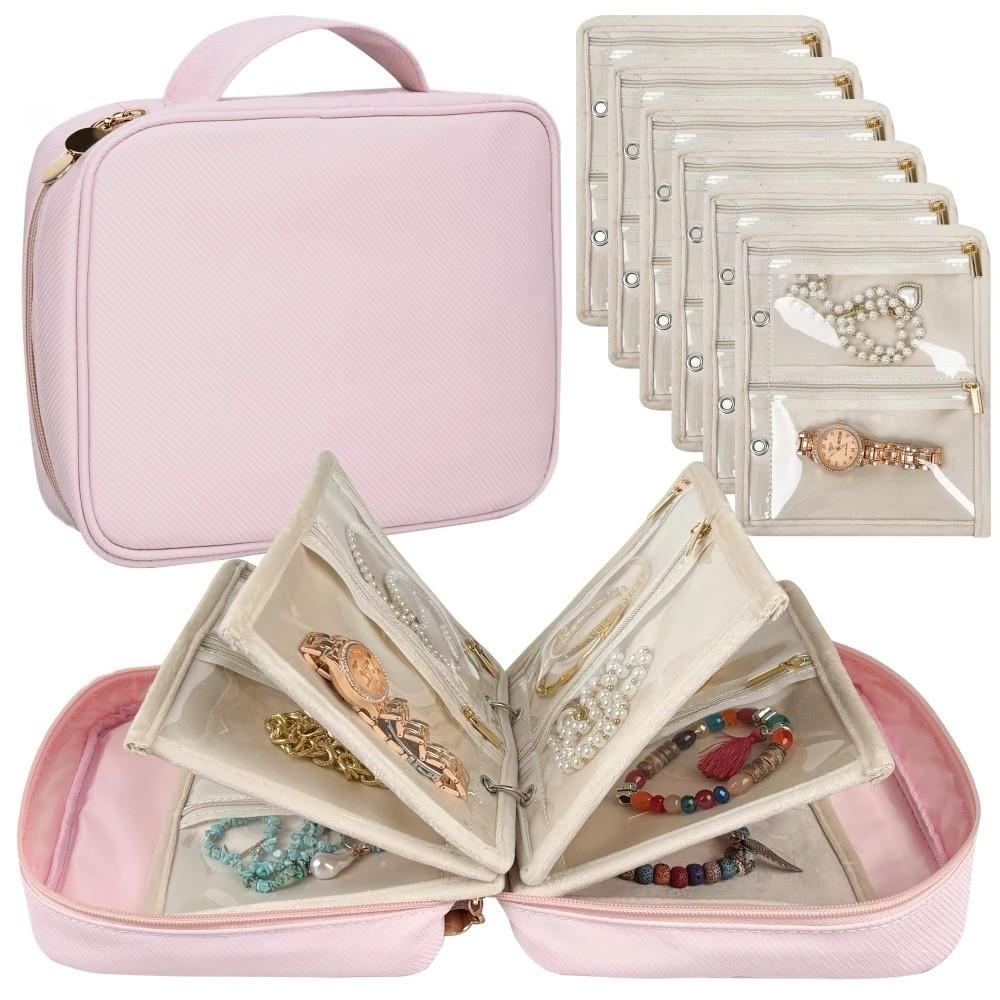 Oxford Fabric Jewelry Storage Case Zipper Closure Portable Jewelry Bag Home Storage