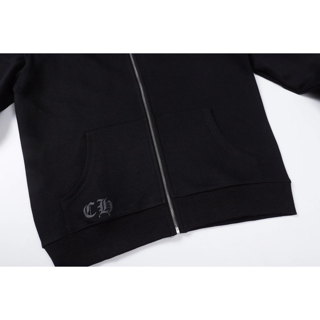 826 CHROME HEARTS Осень-Зима 2025 Новая Толстовка с Капюшоном на Молнии Классического Стиля с Логотипом Большого Размера, Подходит для Парной Носки