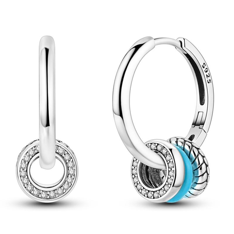 Серьги из серебра 925 пробы, разноцветные серьги с овальными драгоценными камнями, серьги-кольца с подвесками для женщин, большие круглые модные серебряные украшения
