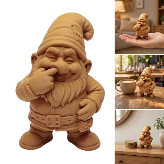 3D-печатная фигурка гнома, Мультяшный гном, ковыряющий в носу, Статуэтка, Раскрашиваемая вручную скульптура гнома для декора дома, офиса, стола