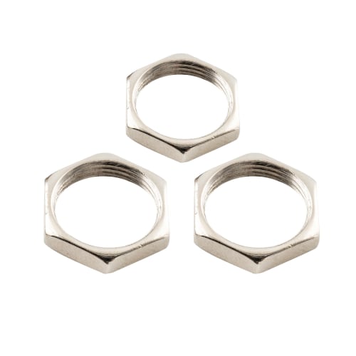 Musiclily Pro M12x0.75 Jack Nuts for Metric Guitar/Bass Cylinder Jacks, Nickel (Pack of 10)