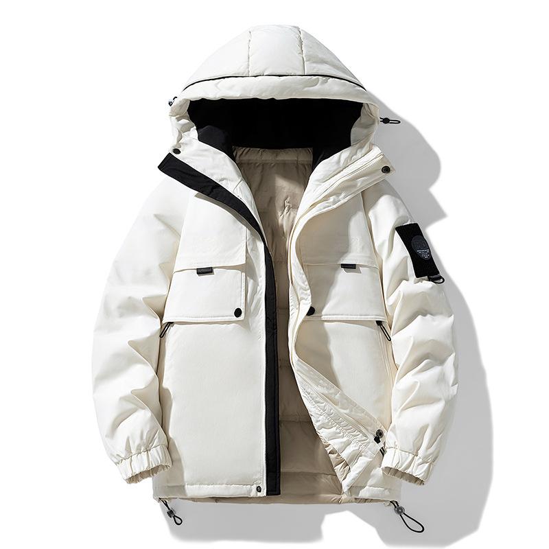 Уличная мода Свободная куртка-инструмент Зимняя Новая Парная Пуховик Корейский Инструмент Мужской