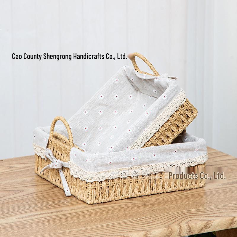 Плетеная корзина ручной работы для пультов и аксессуаров