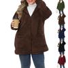 Fashionable Plus Size Women's Thick Hooded Plush Coat