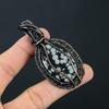 Tree Of Life Snowflake Obsidian Handmade Pure Copper Wire Wrap Amazing Jewelry Pendant