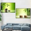 Green Bamboo And Candle Zen Buddha Spa Stone Canvas Painting Still Life Posters And Prints Wall Art Pictures Home Decor No Frame