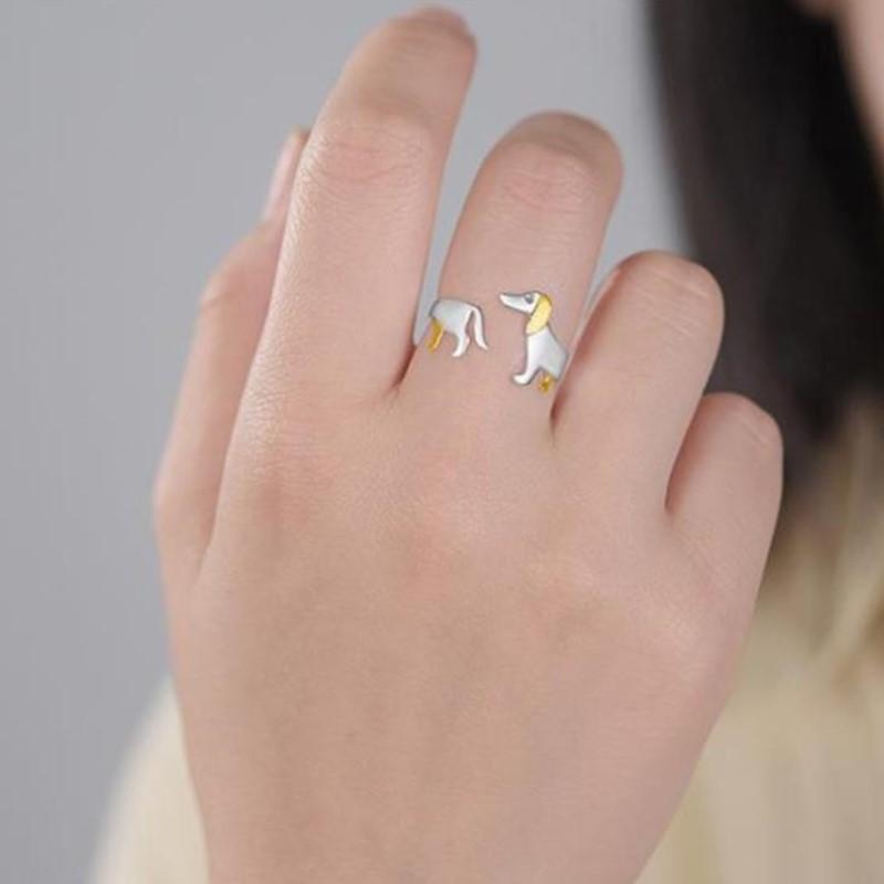 ANENJERY Кольцо для домашних животных для женщин, простое милое креативное регулируемое кольцо, ювелирное изделие