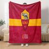 Roma Football Club Emblem Flannel Blanket, Soft Polyester, Modern Design, All-Season for Camping, Travel, Gifts for holidays or birthdays