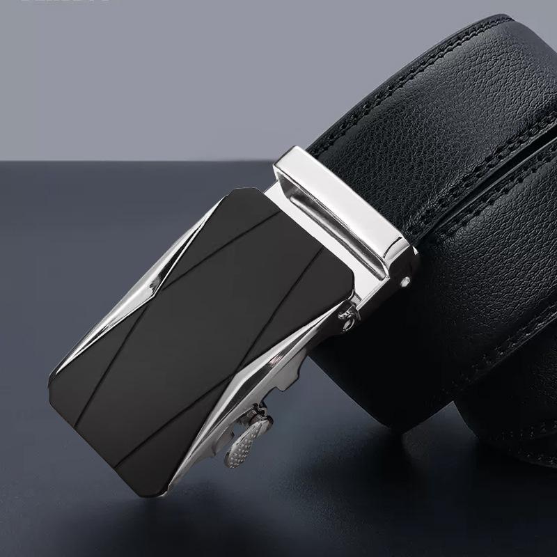 Men's High End Genuine Leather Belt Automatic Buckle Versatile Cowhide Business Men's Trouser Casual Belt Belt Belt Men