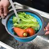 VISHUA Пластиковая складная раковина для овощей Многофункциональная кухонная корзина 3-в-1 Складная сливная корзина для хранения фруктов Вращение
