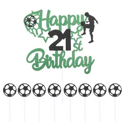 Яркие цвета Футбольный торт Украшение для вечеринки по случаю дня рождения Украшение для торта на день рождения Футбольный торт