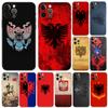 Чехол для телефона с флагом Албании для iPhone 5 5s 2020se 6 6s 7 8 plus x 10 XR XS 11 12 13 mini pro MAX черная задняя крышка из ТПУ