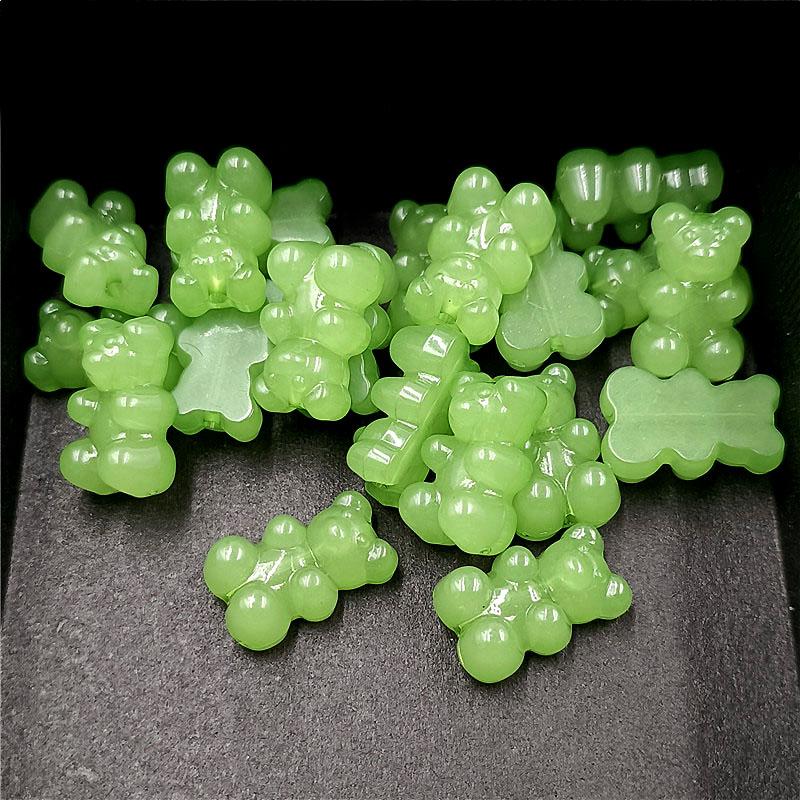 10 шт. 12*19 мм ночное свечение, конфеты, желе, вертикальное отверстие, медведь для DIY, браслет, ожерелье, шпилька, материал, аксессуары ручной работы, ювелирные аксессуары