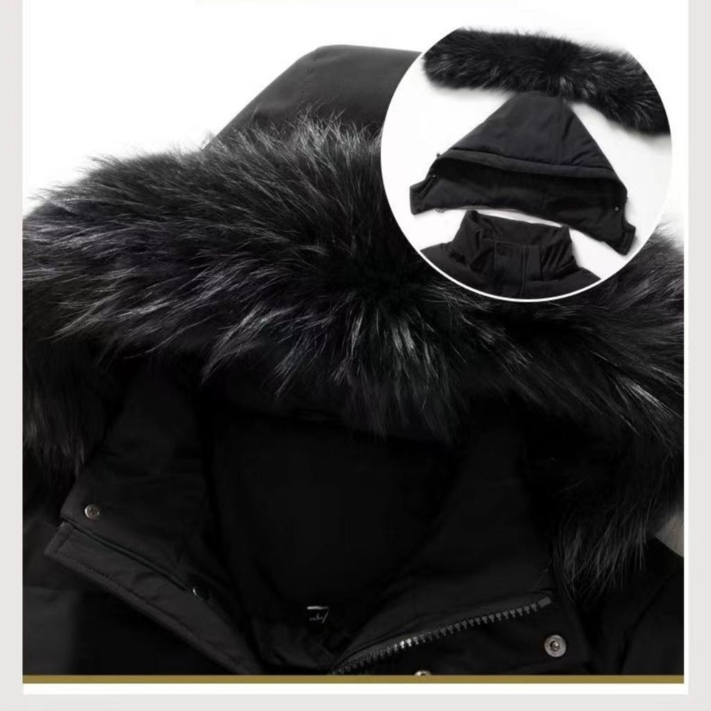 Men's Thickened Mid-length Down Jacket White Duck Down Middle-aged and Elderly Warm Jacket Winter Coat