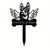 Charming 1pc Iron Art Dog Grave Marker - Memorial Stake At Christmas. Heartwarming Memorial Gifts for Losing a Pet