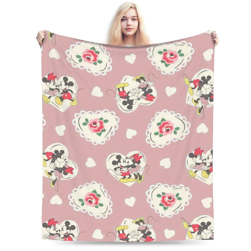 GUOYU Blanket Super Soft Valentines Day Mickeys And Minnies Throw Blanket Premium Fleece Flannel Bed Blanket Warm Plush Blankets All Season