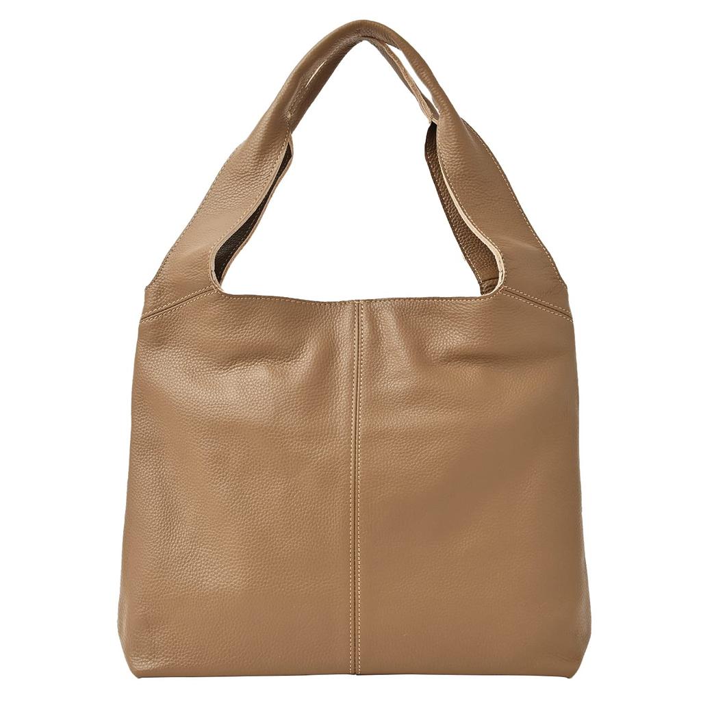 Genuine Leather Tote Bag Leather Bag Shoulder Bag Large Manon Plus Milk Tea [Notre Favorie] Women's
