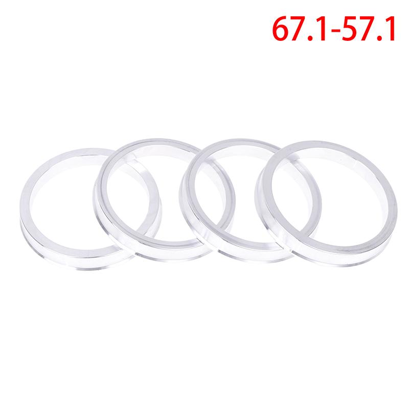 Aluminum Alloy 4Pcs Wheel Hub Center Ring Car Wheel Bore Collar 66.1-57.1,67.1-57.1,67.1-60.1,67.1-66.1,74.1-72.6