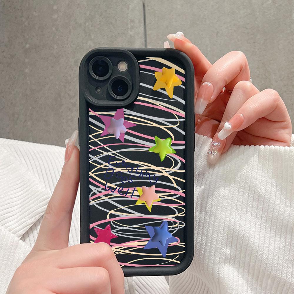 Мягкие силиконовые квадратные лестницы с мультяшным узором, полное покрытие, защита камеры, противоударный чехол для OPPO Reno Realme OnePlus