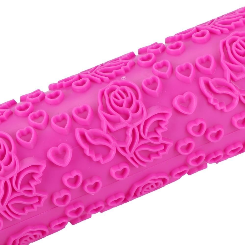Heart, Butterfly Honeycomb Embossed Roller PP Pastry Roller Fondant Rolling Pin Cake Decoration