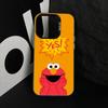 Cut Cartoon E-Elmo Phone Case For iPhone 17,16,15,14,13,12,11 Plus,Pro Max,XS,Colored Silver Plated Inside Cover