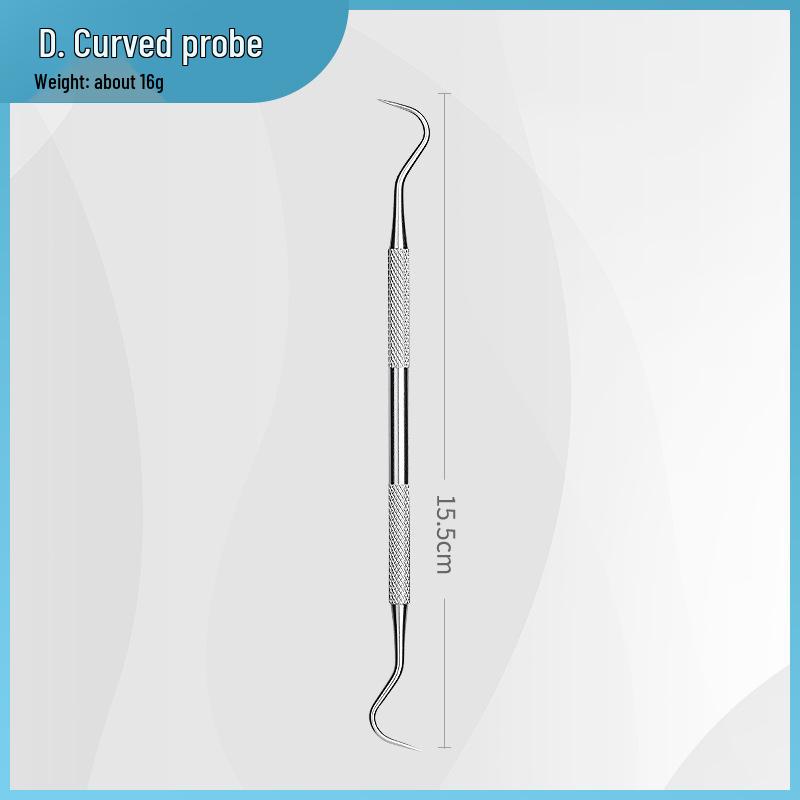 Набор стоматологических инструментов: Двусторонний зонд из нержавеющей стали, ротовое зеркало и набор для чистки зубов