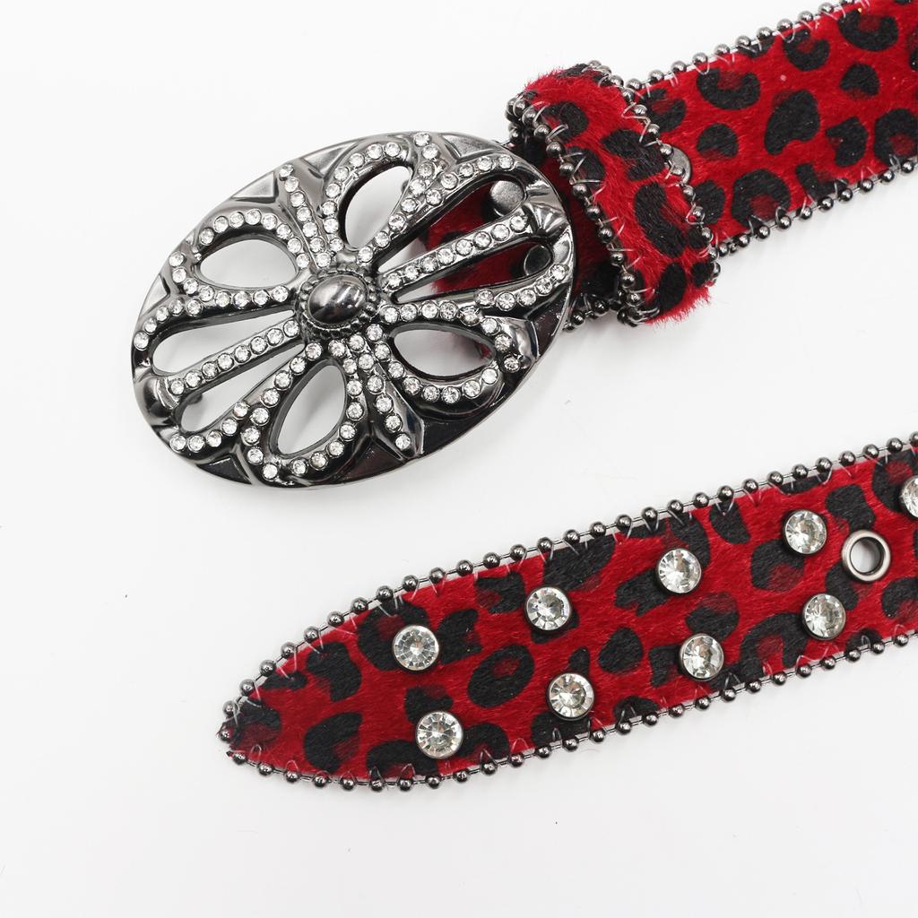 New Gothic Leopard Print Plush Belt Spring and Summer Retro Evergrande Shibuya Hot Girl American Wide Belt