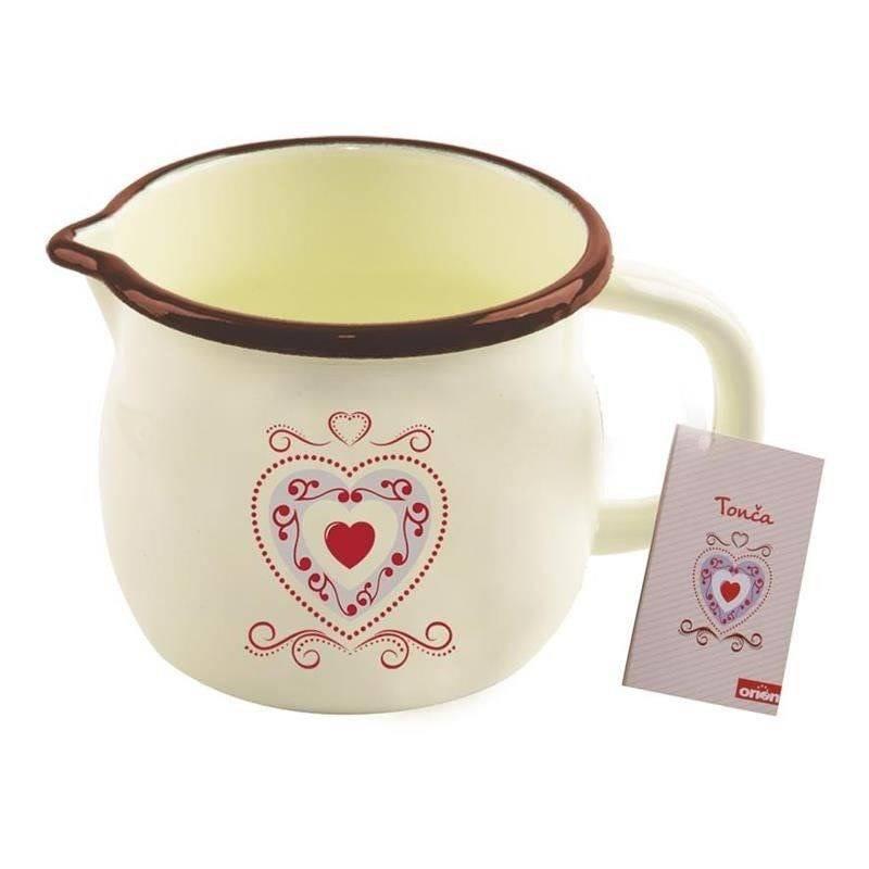 Beige enamel mug TONCA 1.2 l