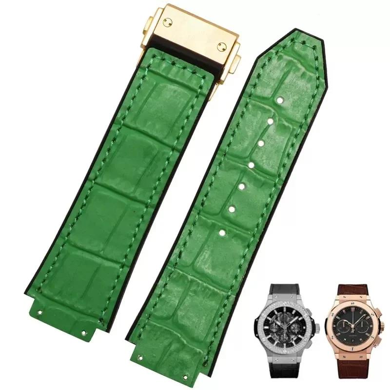 Кожаный ремешок для часов HUBLOT Hengbao Yubo Classic Fusion Big Bang Силиконовый Натуральная кожа Цепочка Мужской 26-19 мм