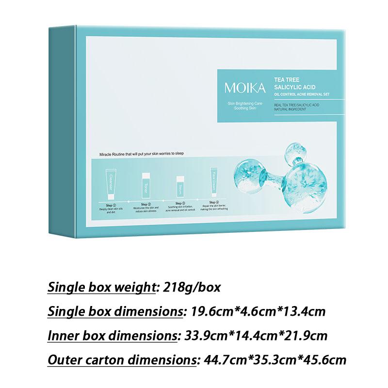 MOIKA Tea Treesalicylic Acidoil Control Acne Removal Set Reduse Blackehead Face Smooth Repairing Skin Care