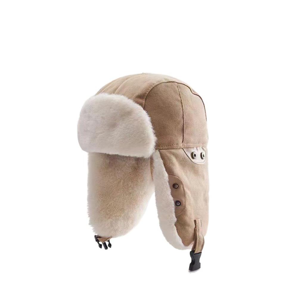 Ветрозащитная шапка с защитой ушей однотонная женская плюшевая шапка милая зимняя шапка-пилот для улицы