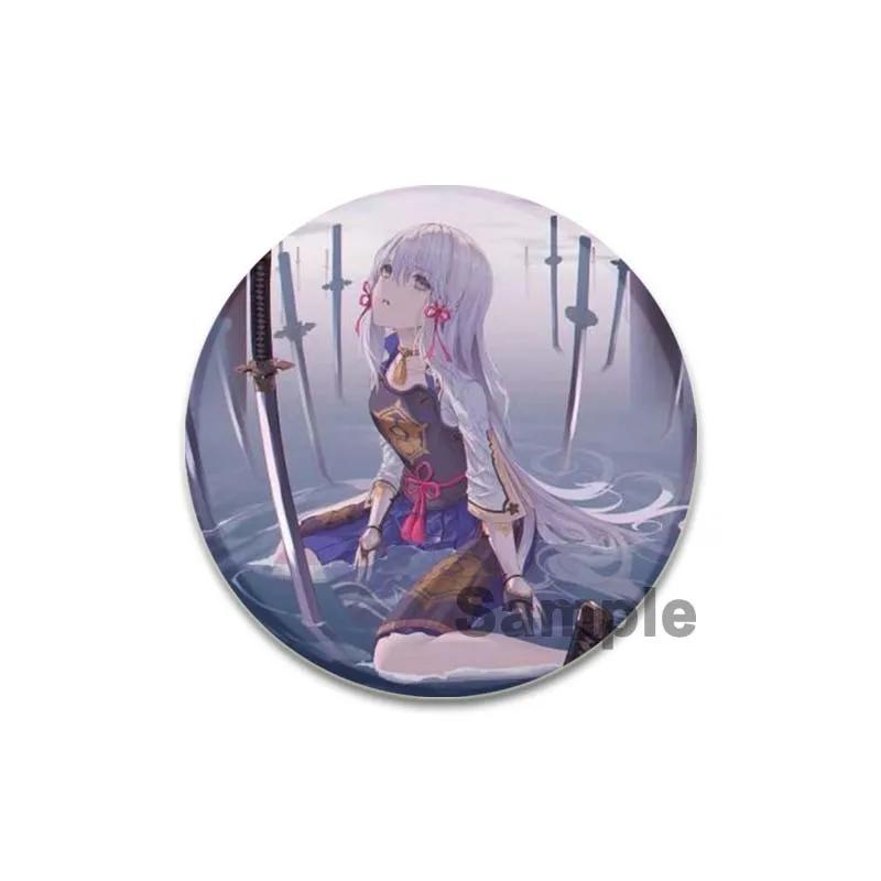 Значок Genshin Impact 32/44/58 мм, милые броши для косплея Камидзато Аяка, креативные изысканные эмалевые булавки для одежды, рюкзака, ювелирных изделий, аксессуаров