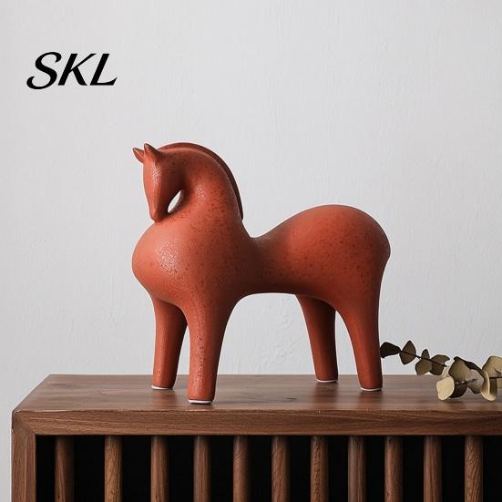 Modern Style Horse Figurine Ceramic Abstract Figurine, Statue for Home Office Contemporary Animal Decor Decor, Artistic Sculpture Ornament Living Room