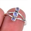 Натуральный драгоценный камень танзанит 925 пробы стерлинговое серебро ювелирное кольцо размер 7 H4S37