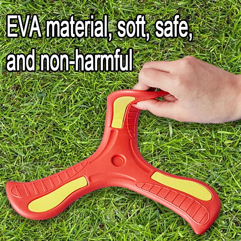 Outdoor Three-Leaf Boomerang Flying Toy Soft and Recreation for Boy Girl Easy to Throw and Catch Construction for Family Fun