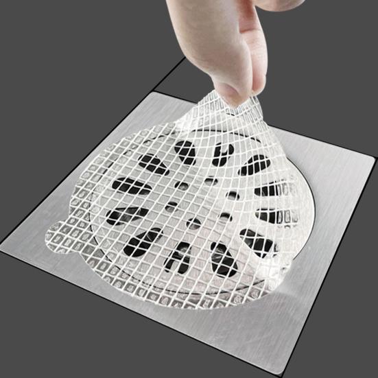 30Pcs Drain Hair Catcher Prevent Easy Filter Install Biodegradable Sewer Clogs Mesh Stickers Adhesive