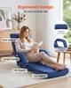 Floor Chair, 5 Adjustable Positions Folding Floor Gaming Chair with Back Support, Armrests, and Cushion, Sturdy Metal Frame with Recycled Foam and