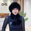 2 Pcs/Set Women Winter Hat Scarf Set Fuzzy Plush Thickened Windproof Heat Retention Cross Neck Wrap Solid Color Dome Faux Fur Fisherman Hat Outdoor