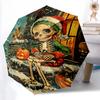1 шт. Скелет в Рождество Автоматически Складывающийся Мультяшный Практичный Зонт - 3-Складная Конструкция, Яркий Мультяшный Рисунок, Подходит для Активного Отдыха, A G