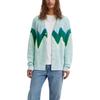 Levis свободный кардиган полосатый однобортный вышитый свободный трикотаж мужской топ зеленый A0709-0021