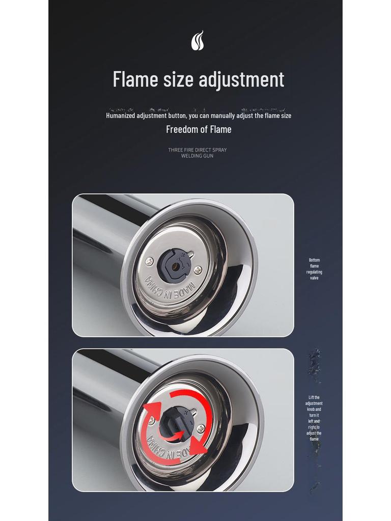AT-603 Мощный 1300-градусный трехинжекторный сварочный пистолет-распылитель с ветрозащитной конструкцией