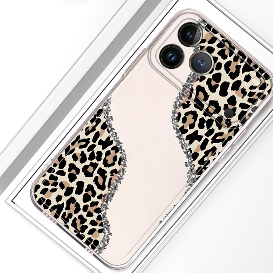 Мягкий чехол для телефона для iPhone 17 Pro Max 14 Plus 7 8 XR 11 12 Mini 16 XS Max Air 13 Pro 15 Минималистичный леопардовый принт