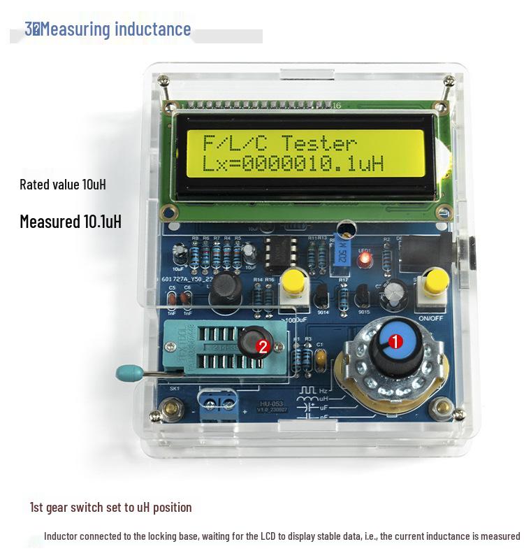 Набор для самостоятельной сборки электроники: Измеритель емкости и индуктивности с измерением частоты - 51 Однокристальный тестер, плата для практики пайки