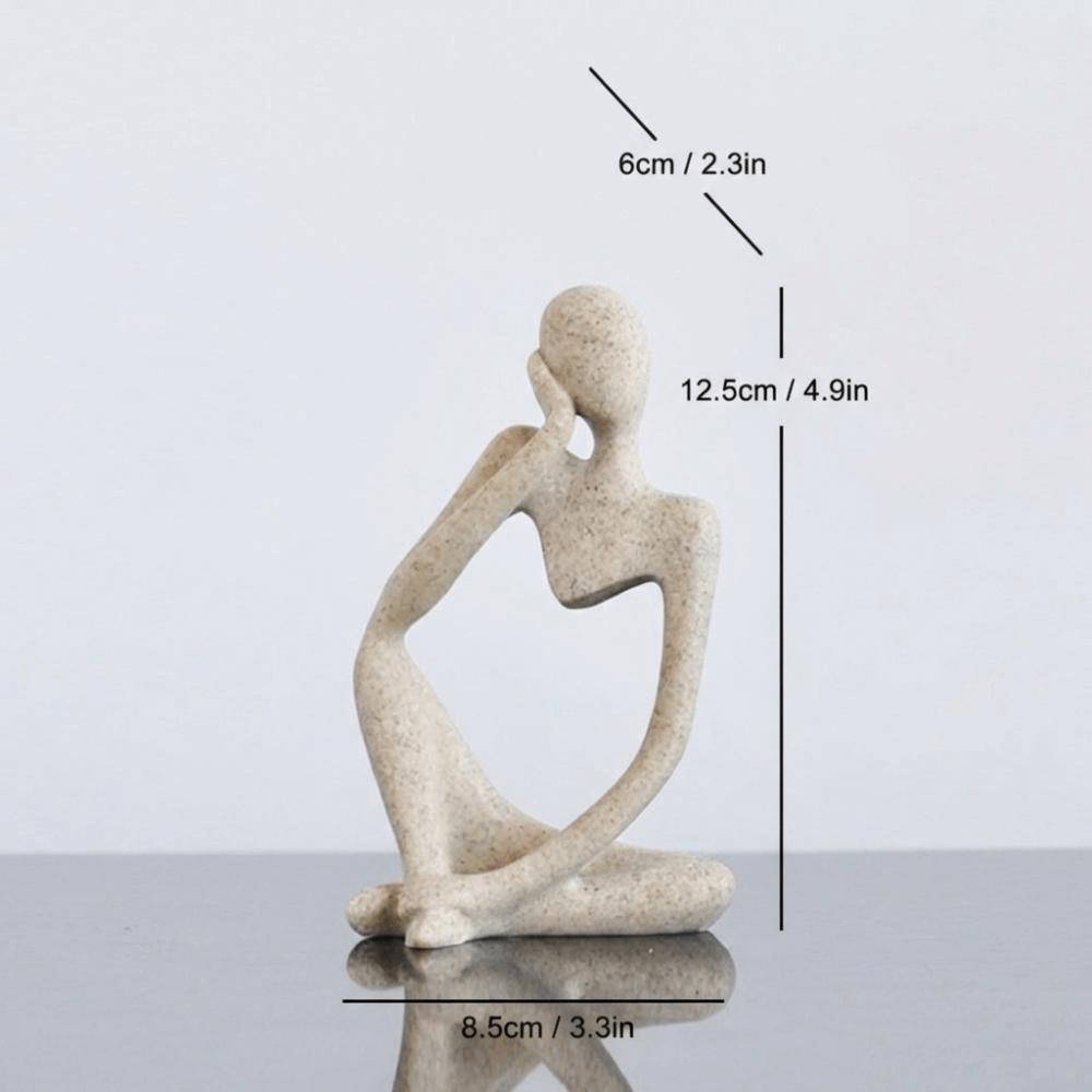 Resin Abstract Sculpture Figurine Sand Color Desk Display Ornaments Reading Decor