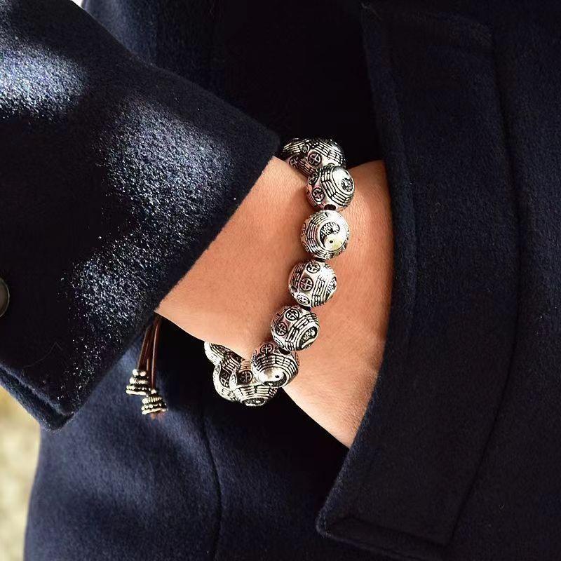 Сплошной браслет для привлечения денег, Лев, Пиксиу, Бусины Багуа, Парные украшения для мальчиков и девочек