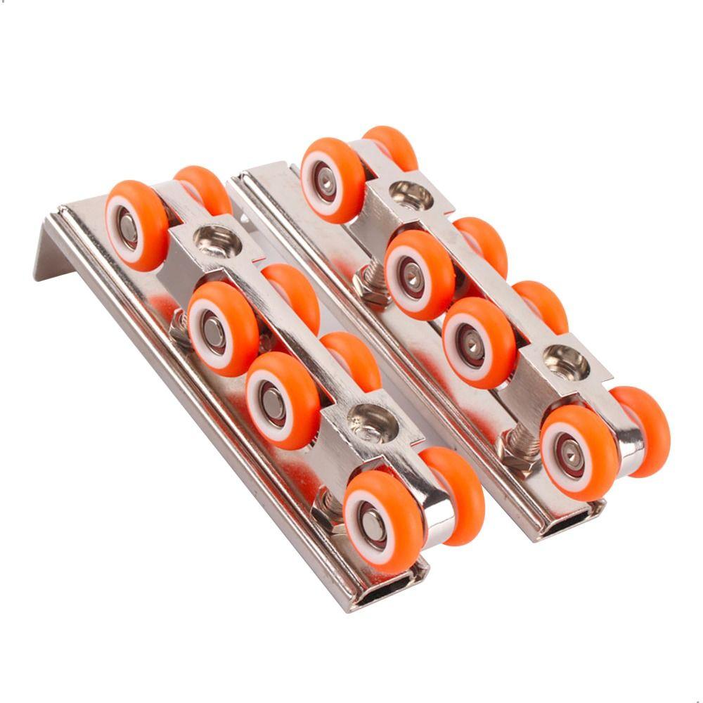 2 PCS Easy To Use Sliding Door Kit External Rail Sliding Casters Wide Applications
