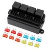 12 Way Blade Fuse Holder Box with Spade Terminals for Auto Car Truck Trailer Fuse 4Pin 12V 40A Relays