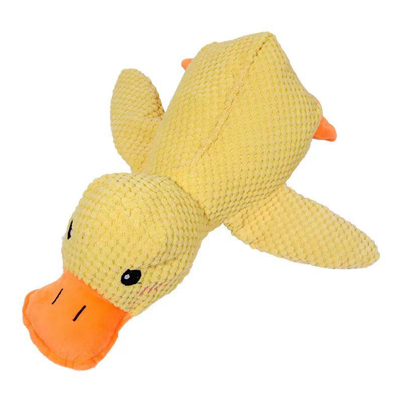 Squeaky Yellow Duck Teething & Chewing Resistant Plush Dog Toy