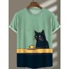 Men's Animal Funny Cat Printed T Shirt Short Sleeve Tees Tops 3D Print O-Neck Shirts Party Summer Casual Men's Clothing Apparel